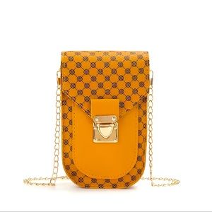 👛✨ Geometric Pattern Phone Bag, Women's Fashion Flap Chain Shoulder Bag